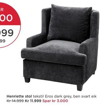 Møbelringen Henriette stol tilbud