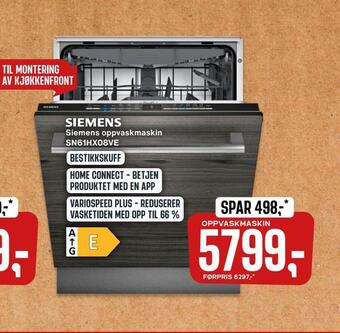 Skousen Siemens oppvaskmaskin tilbud