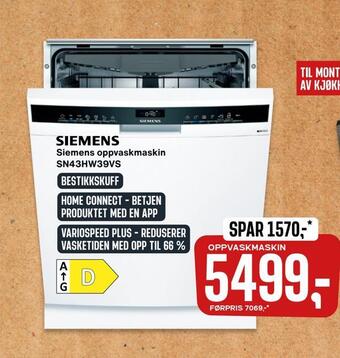Skousen Siemens oppvaskmaskin tilbud