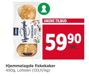 Meny Hjemmelagde fiskekaker tilbud