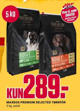 Europris Maxdog premium selected tørrfôr tilbud
