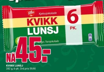 Europris Kvikk lunsj sjokoladebar tilbud