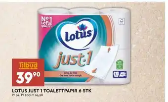 Coop Mega Lotus just 1 toalettpapir 6 stk tilbud