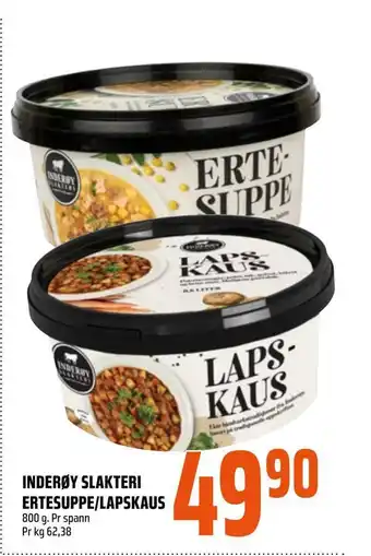 Coop Obs Inderøy slakteri ertesuppe/lapskaus tilbud