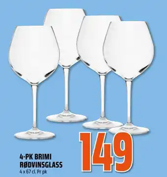 Coop Obs 4-pk brimi rødvinsglass tilbud
