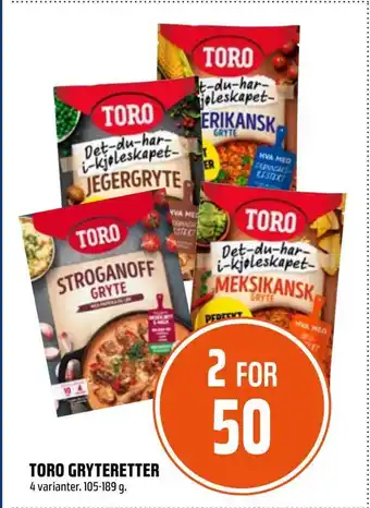 Coop Obs Toro gryteretter tilbud