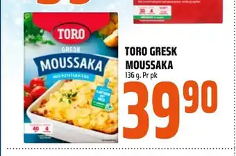 Coop Obs Toro gresk moussaka tilbud