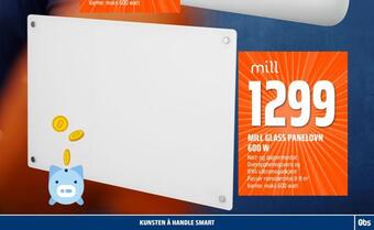 Coop Obs Mill glass panelovn 600 w tilbud