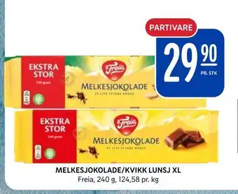 Rema 1000 Melkesjokolade/kvikk lunsj xl tilbud