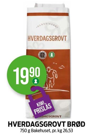 Kiwi Hverdagsgrovt brød tilbud
