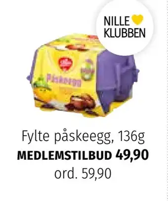 Nille Fylte påskeegg, 136g tilbud