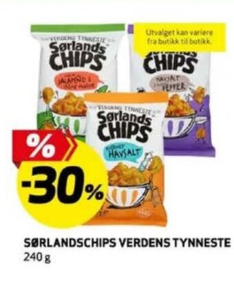 Bunnpris Sørlandschips tilbud