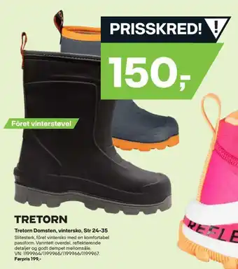 XXL Sport Tretorn domsten, vintersko, str 24-35 tilbud