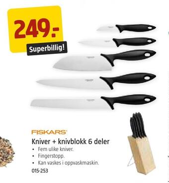 Jula Kniver + knivblokk 6 deler tilbud