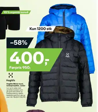 XXL Sport Haglöfs mimic hood, isolasjonsjakke, junior tilbud