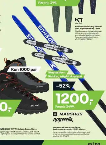 XXL Sport Madshus xc set active skate, performance classic 22/23, unisex tilbud