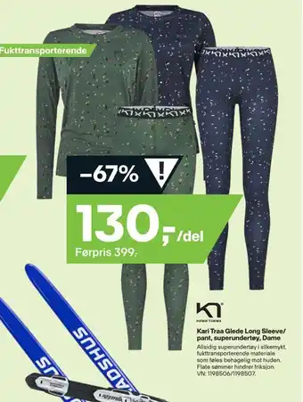 XXL Sport Kari traa glede long sleeve/ pant, superundertøy, dame tilbud