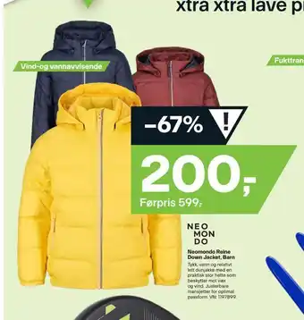XXL Sport Neomondo reine down jacket, barn tilbud