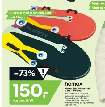 XXL Sport Hamax sno fiction surf 22/23, akebrett tilbud