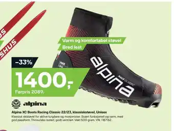 XXL Sport Alpina xc boots racing classic 22/23, klassiskstøvel, unisex tilbud