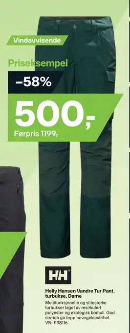 XXL Sport Helly hansen vandre tur pant, turbukse, dame tilbud