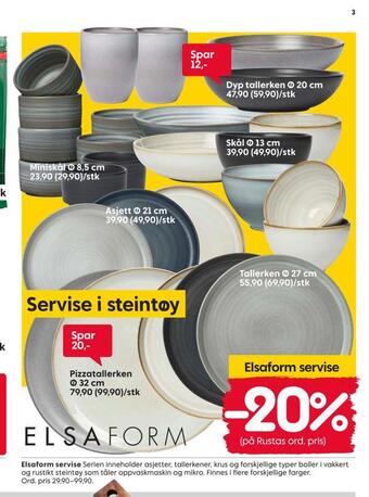 Rusta Elsaform servise tilbud