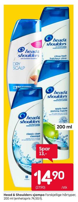 Rusta Head & shoulders sjampo tilbud