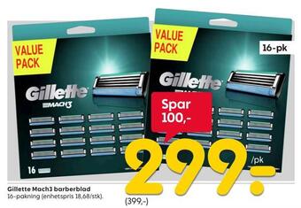 Rusta Gillette mach3 barberblad tilbud