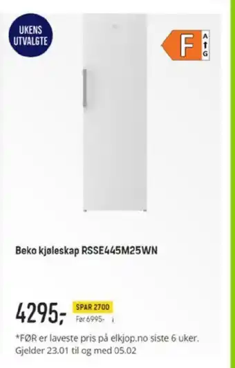 Elkjøp Beko Kjøleskap RSSE445M25WN tilbud