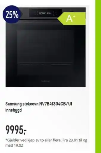 Elkjøp Samsung Stekeovn NV7B41304CB/UI Innebygd tilbud
