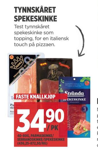 Meny Tynnskåret spekeskinke tilbud