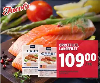 Jacobs Ørretfilet, laksefilet tilbud