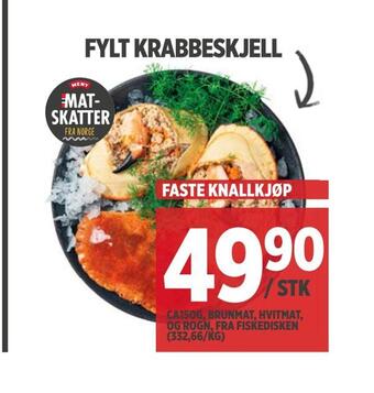 Meny Fylt krabbeskjell tilbud
