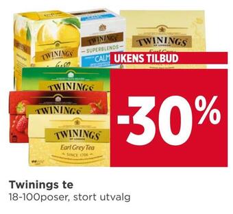 Meny Twinings te tilbud