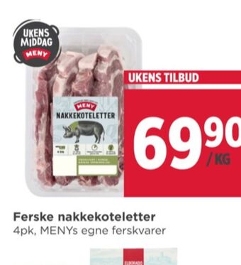 Meny Meny nakkekoteletter tilbud