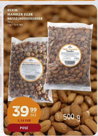 Scandinavian Park Rexim Mandler Eller Hasselnøddekerner tilbud