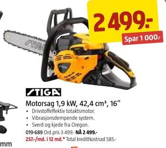 Jula Motorsag 1,9 kw, 42,4 cm3, 16 tilbud