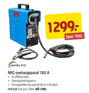 Jula Mig-sveiseapparat 130 a tilbud