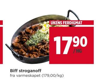 Meny Biff stroganoff tilbud