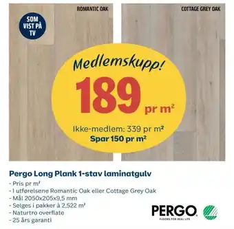 Obs Bygg Pergo Long Plank 1-Stav Laminatgulv tilbud