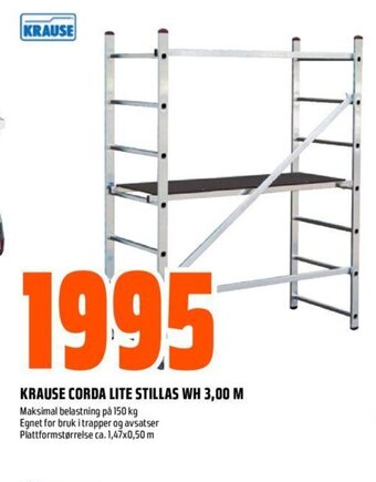 Obs Bygg Krause Corda Lite Stillas Wh 3,00 m tilbud
