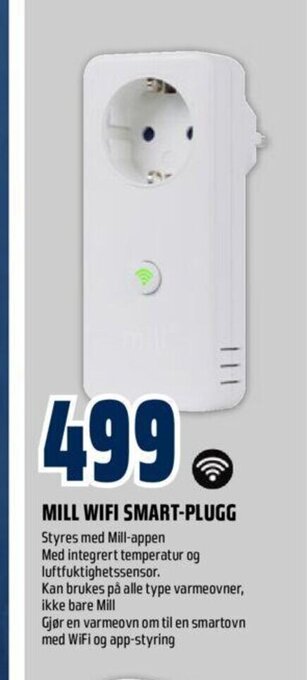 Obs Bygg Mill Wifi Smart-Plugg tilbud