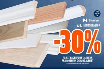 Obs Bygg Pa Alt Lagerfort Listverk Fra Moelven og Rindalslist tilbud