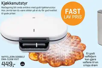 Jernia Vaffeljern dobbelt dwa-516w hvit tilbud