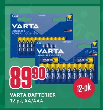 Europris Varta batterier tilbud