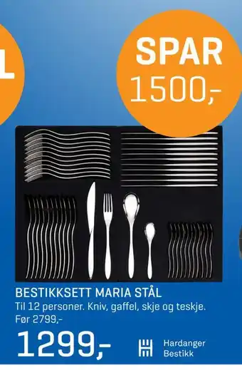 Jernia Bestikksett maria stål tilbud