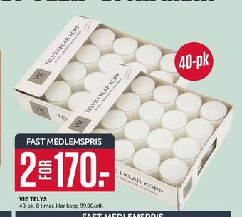 Europris Vie telys tilbud