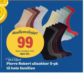 Coop Obs Pierre robert ullsokker 5-pk til hele familien tilbud
