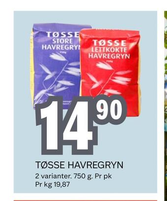 Coop Obs Tøsse havregryn tilbud