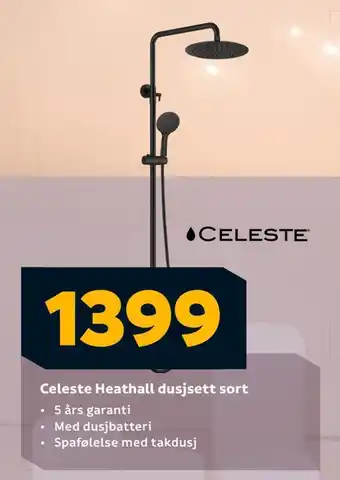 Megaflis Celeste heathall dusjsett sort tilbud